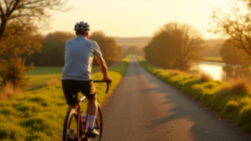 Cyclist pausing at a scenic viewpoint along the trail, overlooking the Athlone shoreline with water and distant hills